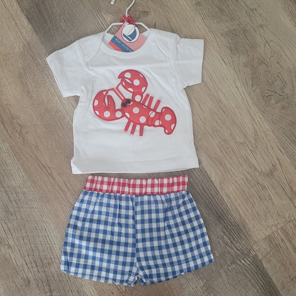 Baby Boy Gingham Lobster